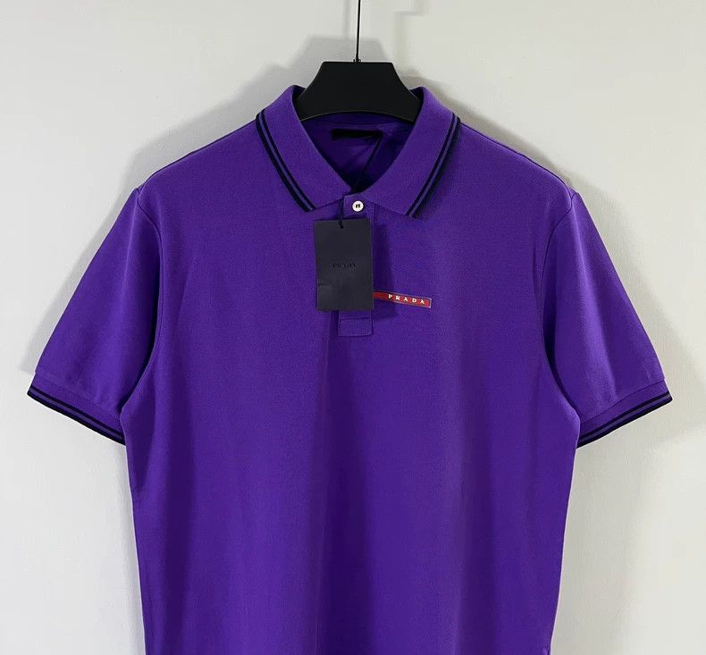 Prada Prada Men's Purple Short Sleeve Polo Shirt - dmc Size US XXL / EU 58 / 5 - 3 Thumbnail