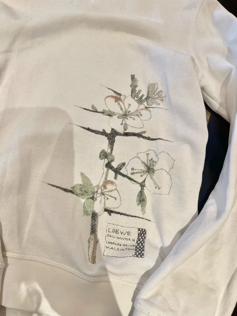 Loewe Loewe Floral Back White Sweatshirt - dmc Size US XS / EU 42 / 0 - 4 Thumbnail