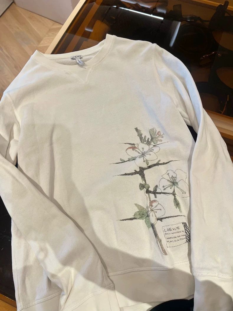 Loewe Loewe Floral Back White Sweatshirt - dmc Size US XS / EU 42 / 0 - 2 Thumbnail