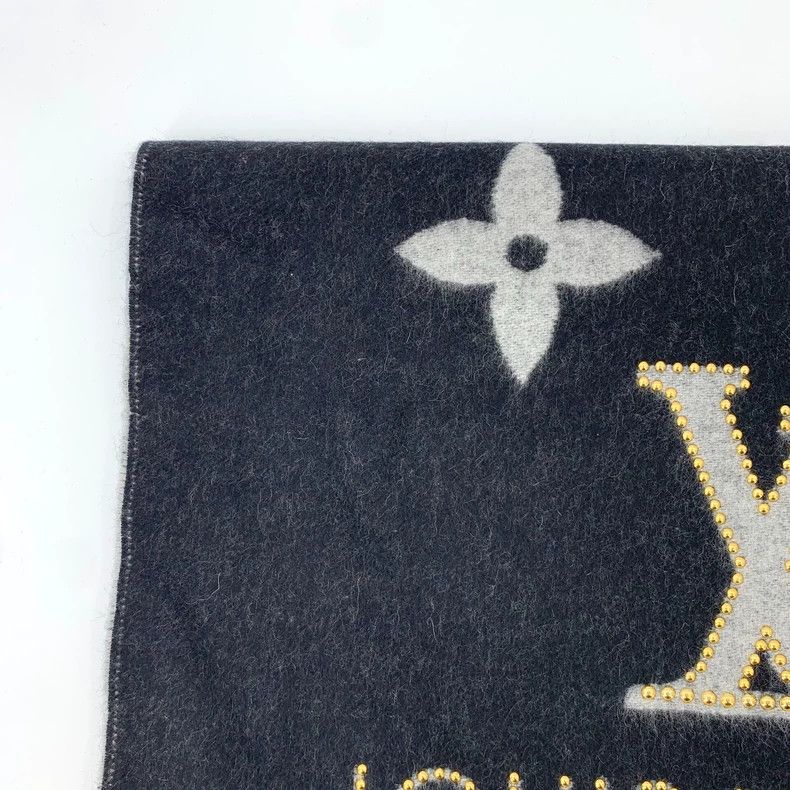 Louis Vuitton Louis Vuitton Black Logo Cashmere Scarf - dmc Size ONE SIZE - 2 Thumbnail