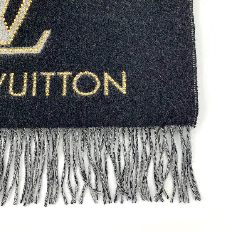 Louis Vuitton Louis Vuitton Black Logo Cashmere Scarf - dmc Size ONE SIZE - 3 Thumbnail