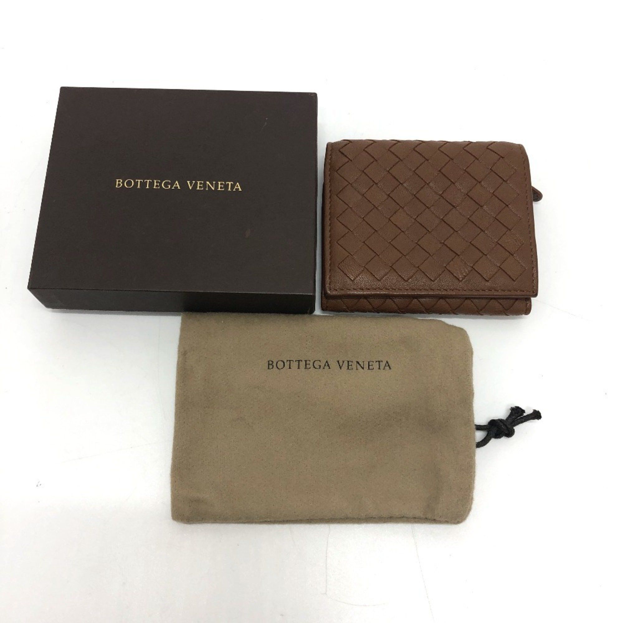 Bottega Veneta BOTTEGA VENETA Intrecciato Compact Wallet, Tri-fold Leather, Women's, Brown Size ONE SIZE - 18 Thumbnail