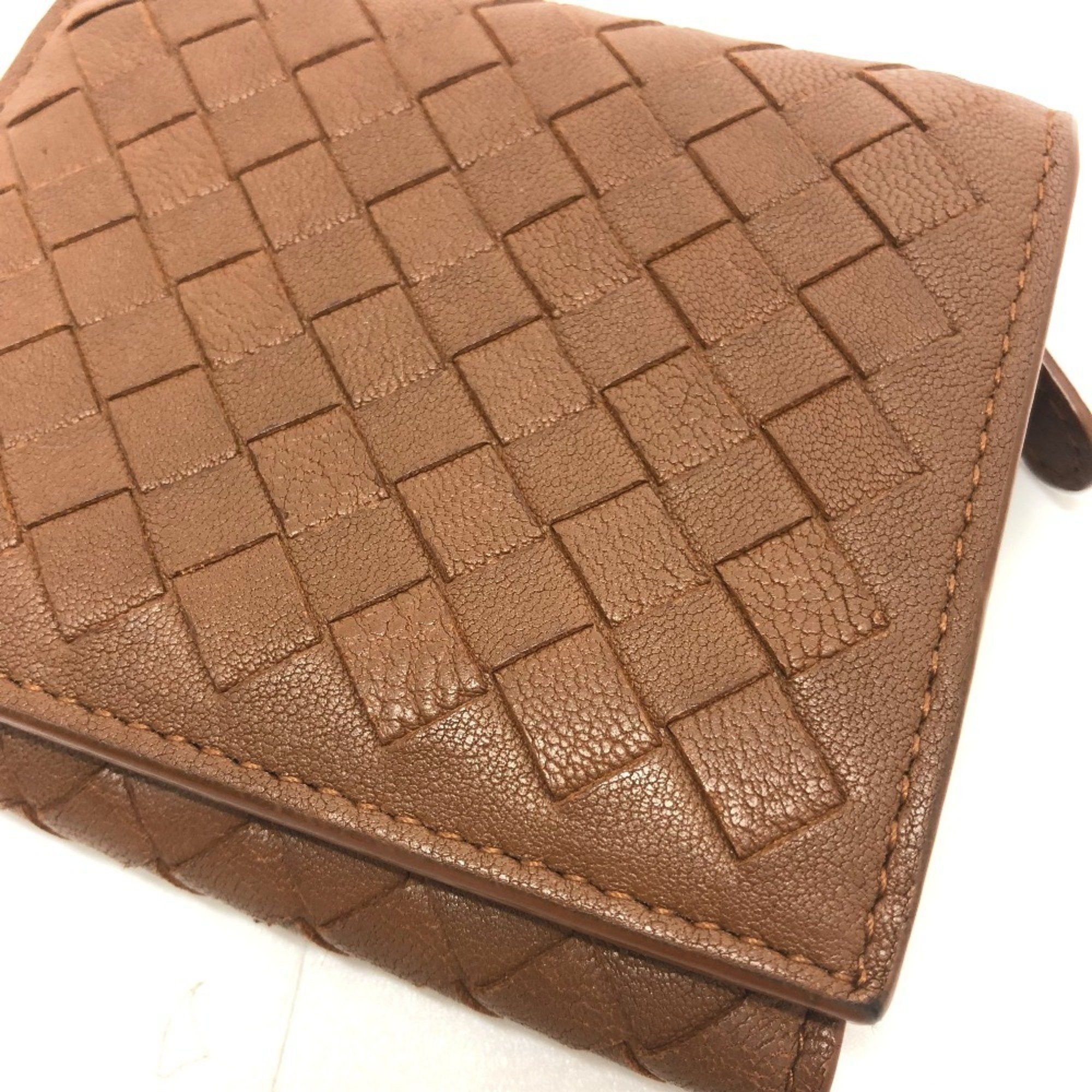 Bottega Veneta BOTTEGA VENETA Intrecciato Compact Wallet, Tri-fold Leather, Women's, Brown Size ONE SIZE - 17 Thumbnail