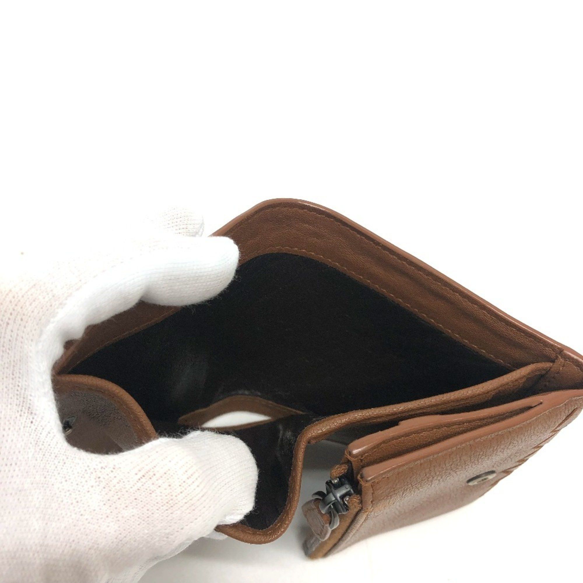 Bottega Veneta BOTTEGA VENETA Intrecciato Compact Wallet, Tri-fold Leather, Women's, Brown Size ONE SIZE - 13 Thumbnail