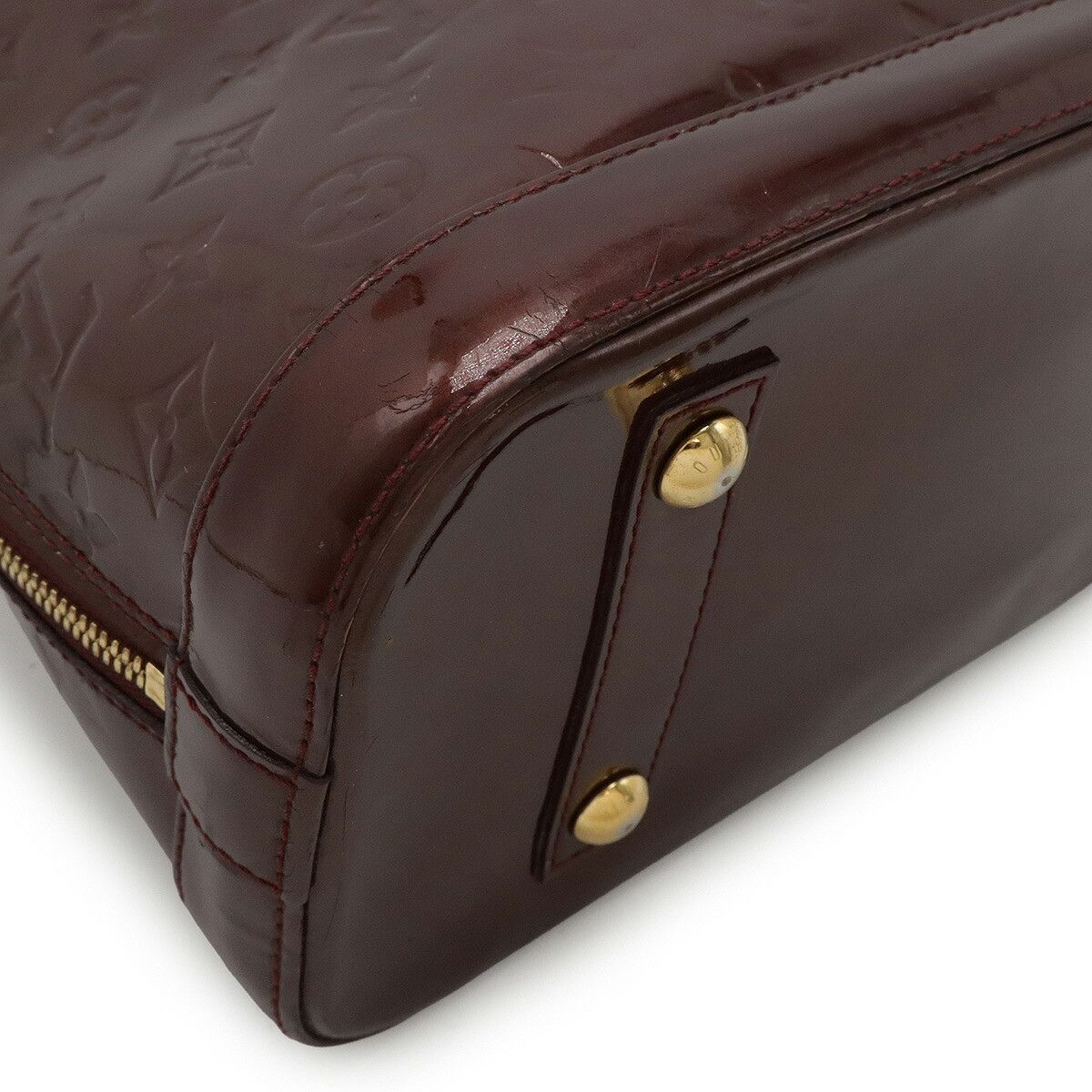 Louis Vuitton Louis Vuitton Louis Vuitton Alma PM Monogram Vernis Patent Leather Handbag Enamel Handbag M91691 DUTY FREE for USA Size ONE SIZE - 3 Thumbnail