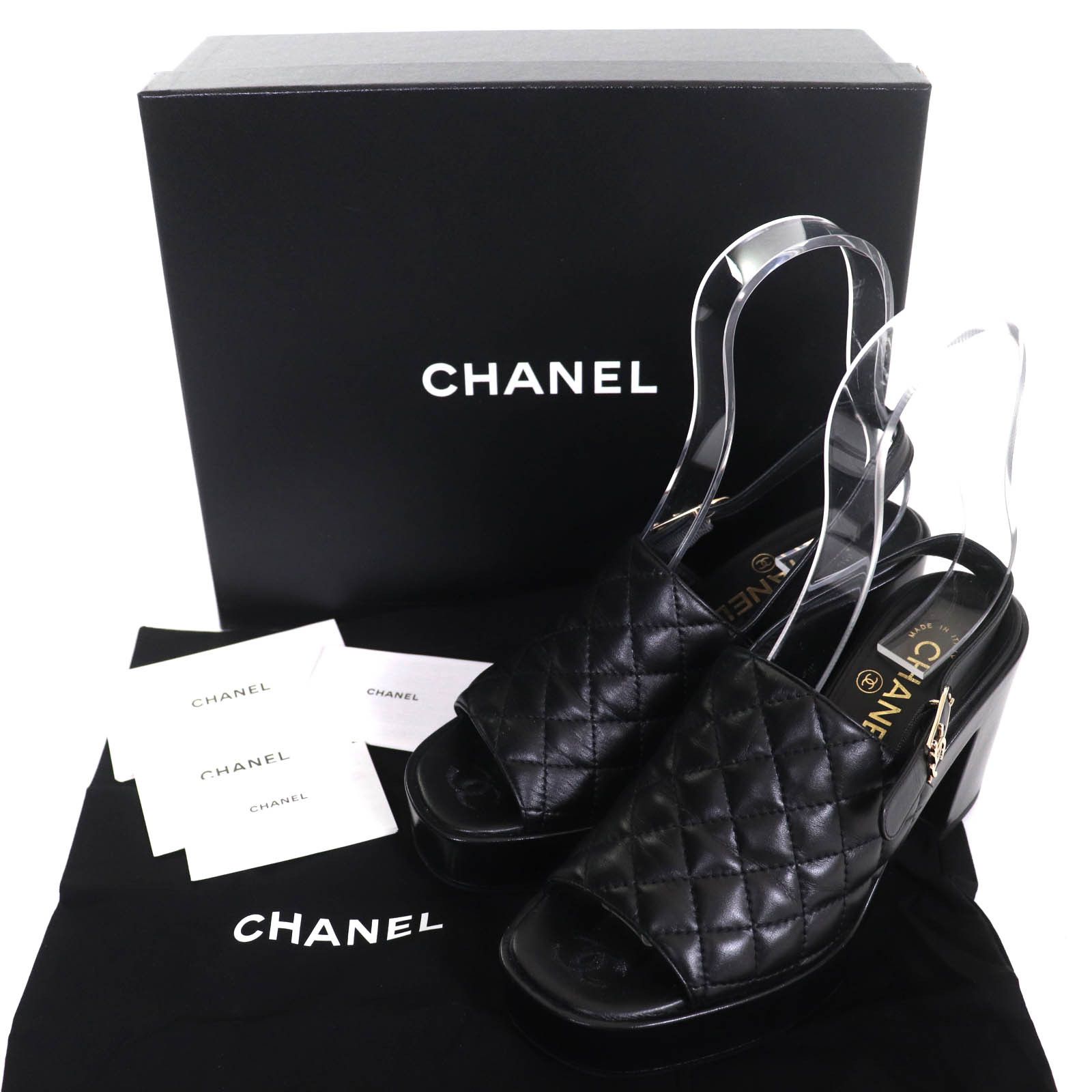 Chanel Chanel Chanel COCO Mark Matelasse Leather Sandals Leather Shoes G45567 DUTY FREE for USA Size ONE SIZE - 2 Thumbnail