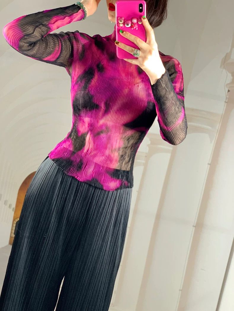 Issey Miyake Issey Miyake Abstract Print Long Sleeve Top - dmc Size US M / EU 48-50 / 2 - 2 Thumbnail
