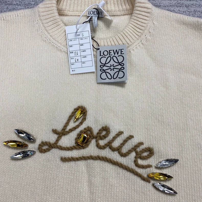 Loewe Loewe Beige Embroidered Wool Sweater - dmc Size US S / EU 44-46 / 1 - 2 Thumbnail