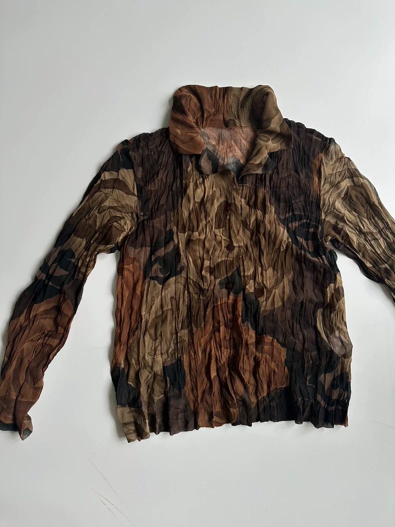 Issey Miyake ISSEY MIYAKE Early Leaf Print Shirt Jacket - dmc Size US L / EU 52-54 / 3 - 3 Thumbnail