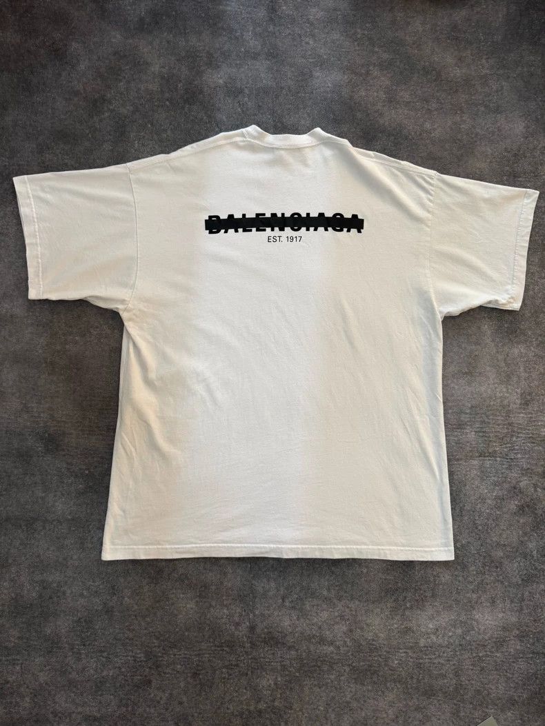 Balenciaga Balenciaga Gray Tape Logo Short Sleeve - dmc Size US S / EU 44-46 / 1 - 2 Thumbnail