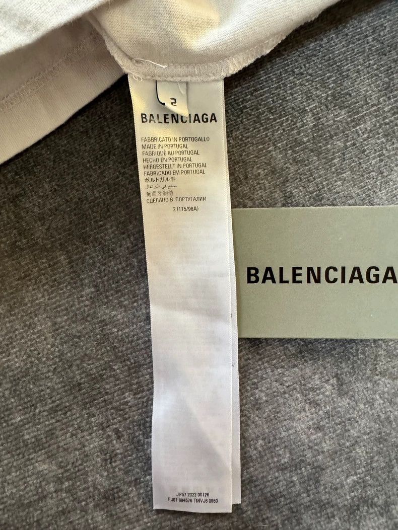 Balenciaga Balenciaga Gray Tape Logo Short Sleeve - dmc Size US S / EU 44-46 / 1 - 4 Thumbnail
