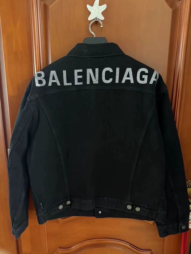 Balenciaga Balenciaga Black Denim Jacket with Crystals - dmc Size US M / EU 48-50 / 2 - 2 Thumbnail