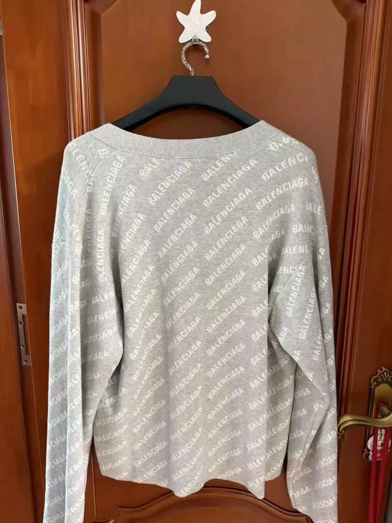 Balenciaga Balenciaga Logo Print Long Sleeve Sweater - dmc Size US M / EU 48-50 / 2 - 2 Thumbnail