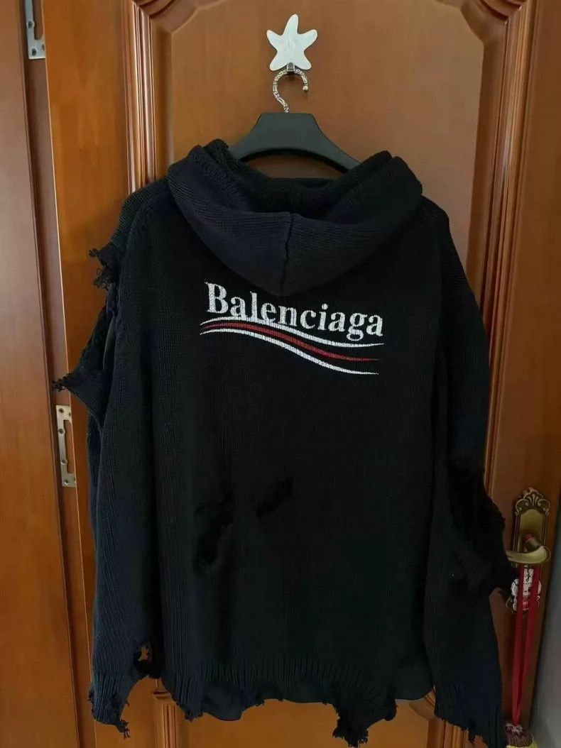 Balenciaga Balenciaga Distressed Coke Embroidered Hoodie - dmc Size US S / EU 44-46 / 1 - 2 Thumbnail