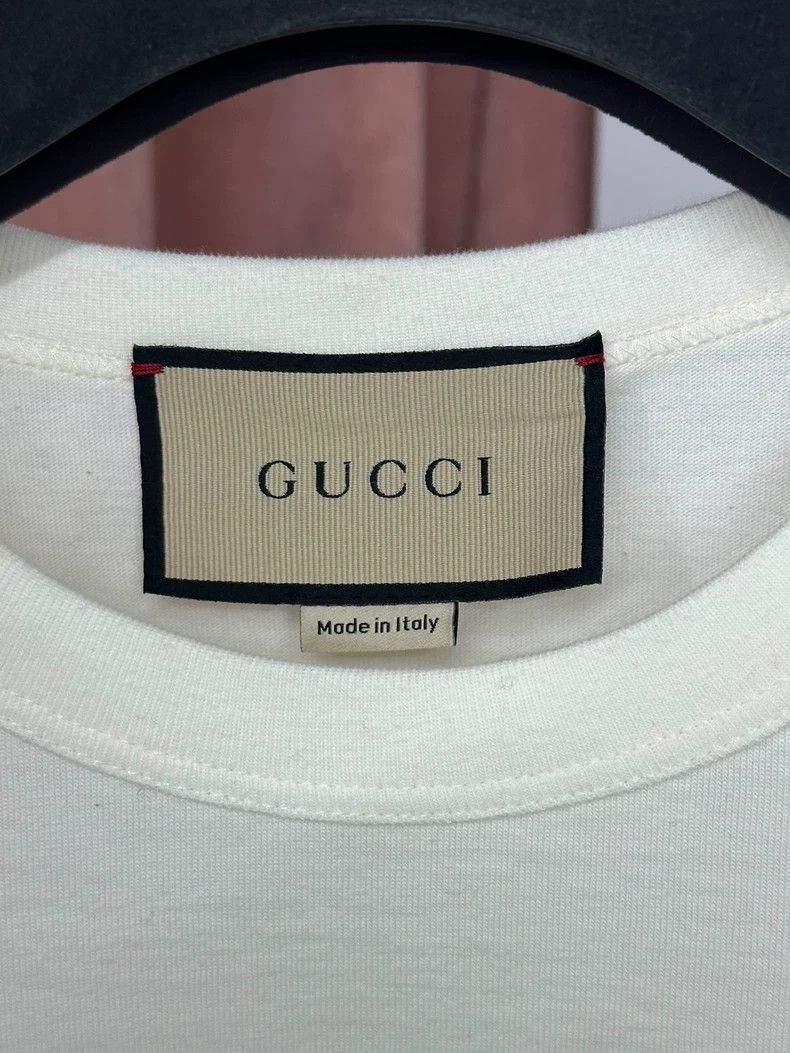 Gucci Gucci White Crystal Logo Short Sleeve T-Shirt - dmc Size US S / EU 44-46 / 1 - 3 Thumbnail
