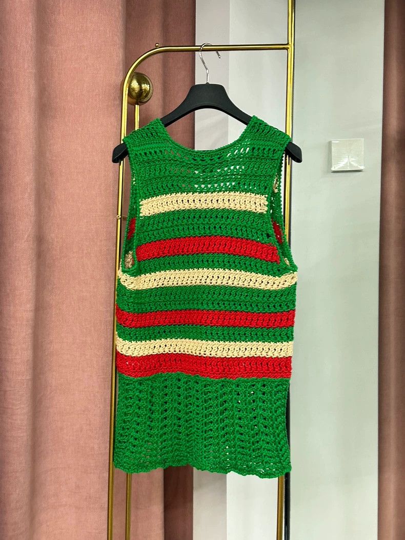 Gucci Gucci Green Striped Knit Sleeveless Top - dmc Size US XS / EU 42 / 0 - 3 Thumbnail