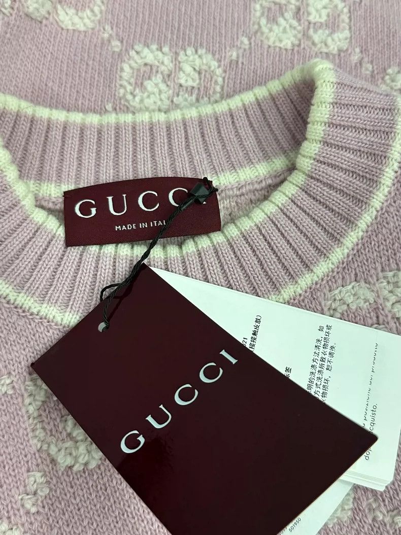 Gucci Gucci Pink Logo Knit Short Sleeve Top - dmc Size US M / EU 48-50 / 2 - 5 Thumbnail