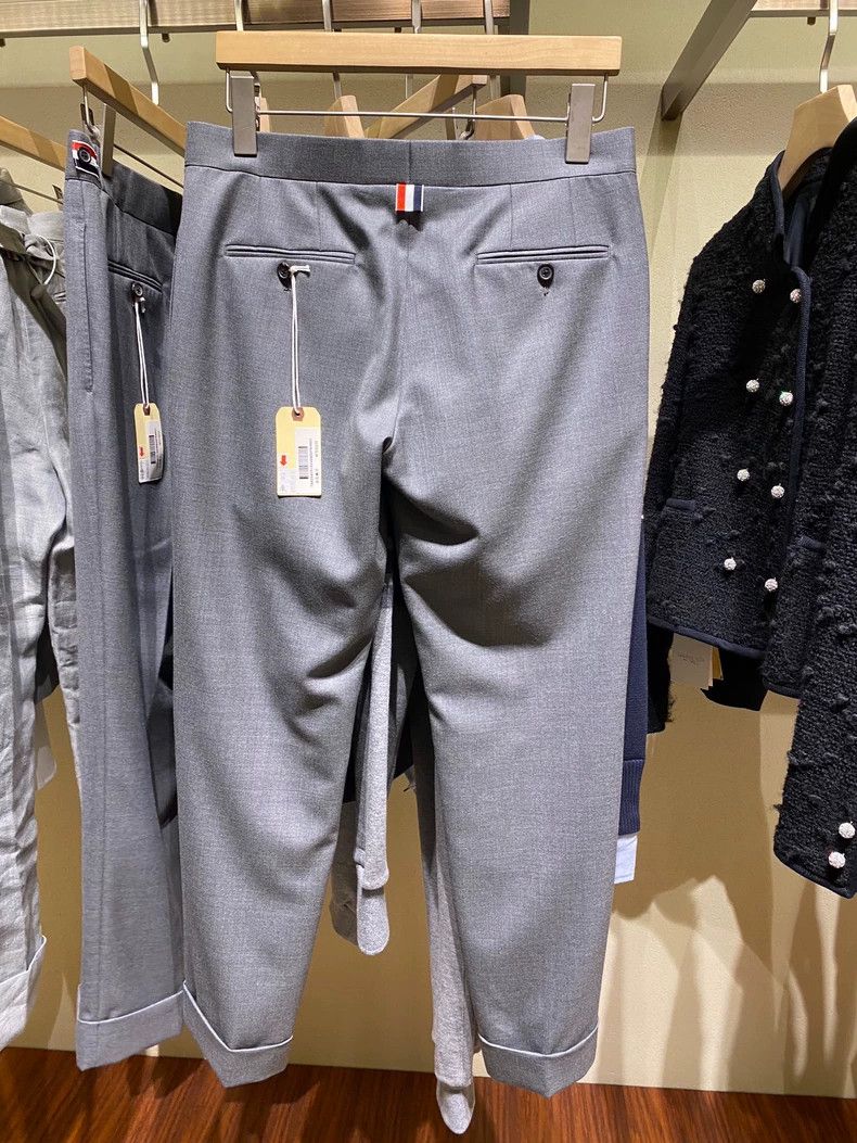 Thom Browne Thom Browne Classic Slim Fit Gray Trousers - dmc Size US 31 - 2 Thumbnail