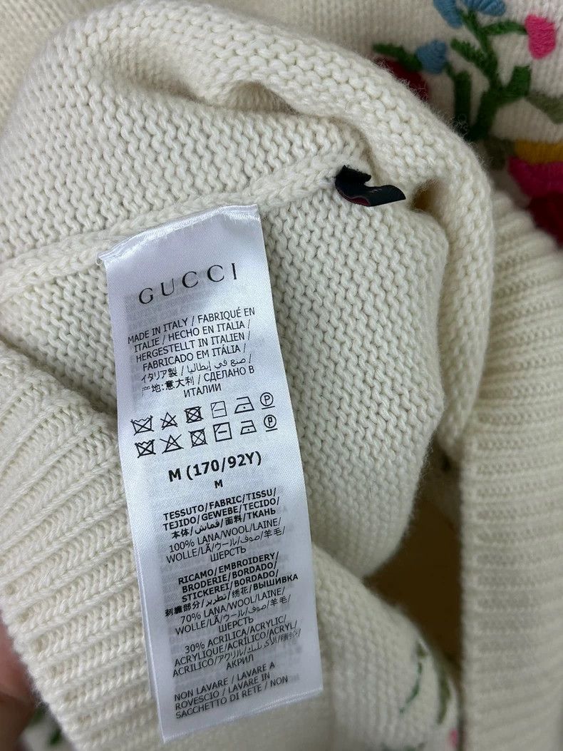 Gucci Gucci Beige Embroidered Long Sleeve Sweater - dmc Size US M / EU 48-50 / 2 - 5 Thumbnail