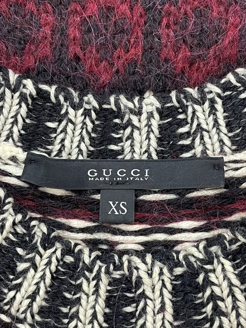 Gucci Gucci Red White Black Beaded Wool Sweater - dmc Size US XS / EU 42 / 0 - 5 Thumbnail