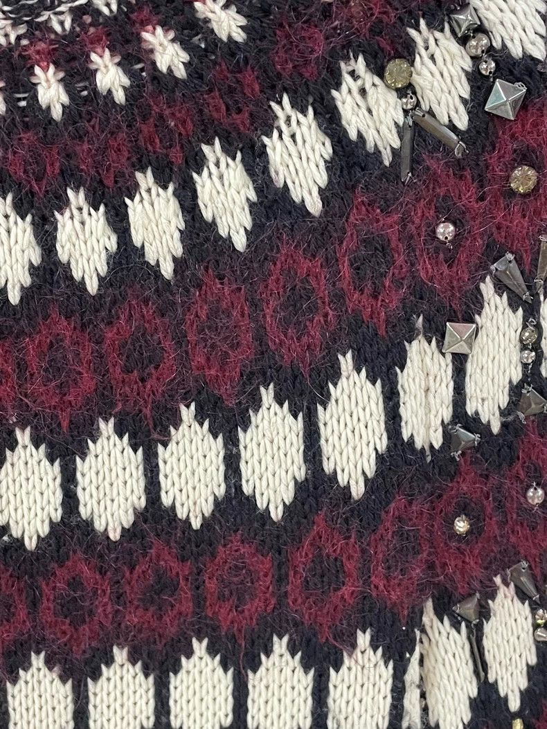 Gucci Gucci Red White Black Beaded Wool Sweater - dmc Size US XS / EU 42 / 0 - 4 Thumbnail