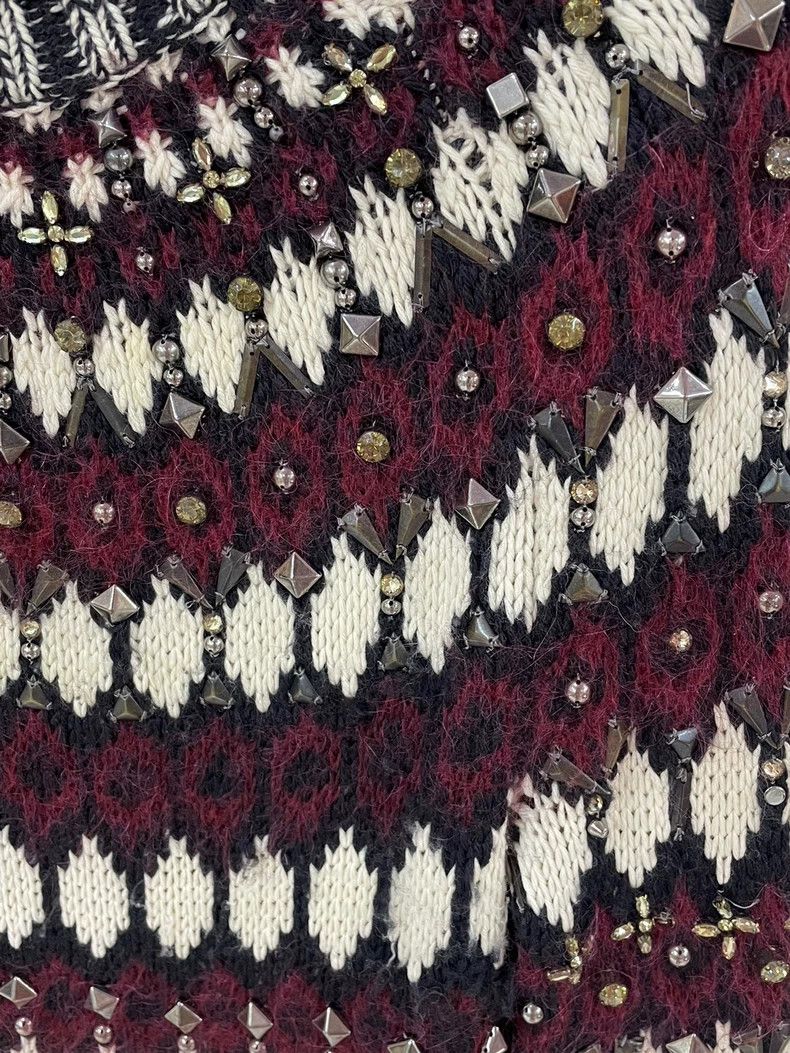 Gucci Gucci Red White Black Beaded Wool Sweater - dmc Size US XS / EU 42 / 0 - 3 Thumbnail
