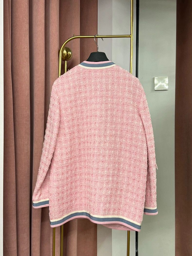 Gucci Gucci Pink Knit Gold Button Jacket - dmc Size US S / EU 44-46 / 1 - 4 Thumbnail