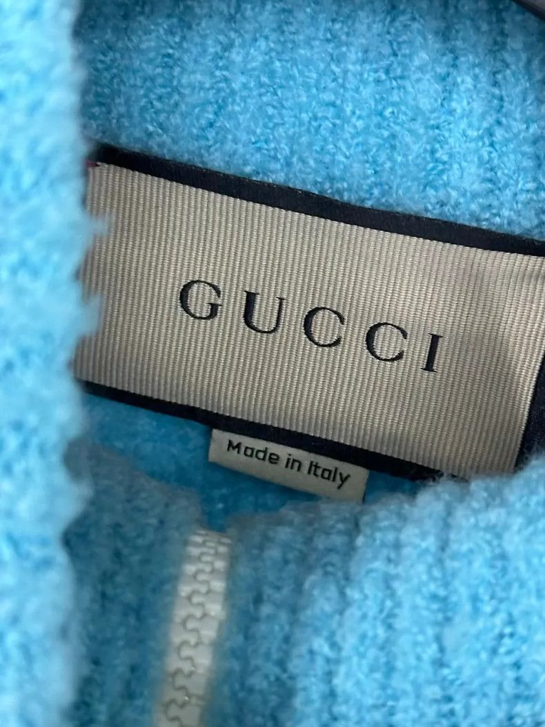 Gucci Gucci Blue Double G Logo Zip-Up Sweater - dmc Size US M / EU 48-50 / 2 - 7 Thumbnail