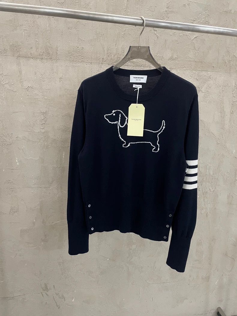 Thom Browne Thom Browne Wool Dog Stripe Knit Sweater - dmc Size US M / EU 48-50 / 2 - 2 Thumbnail