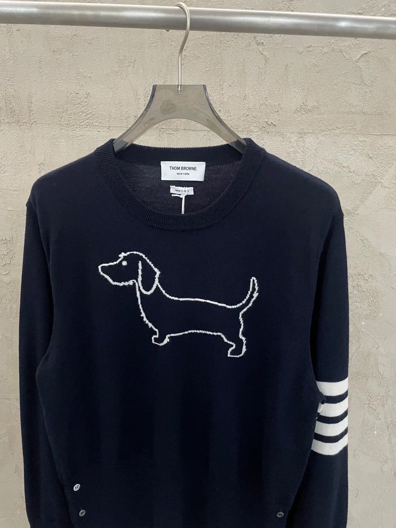Thom Browne Thom Browne Wool Dog Stripe Knit Sweater - dmc Size US M / EU 48-50 / 2 - 4 Thumbnail