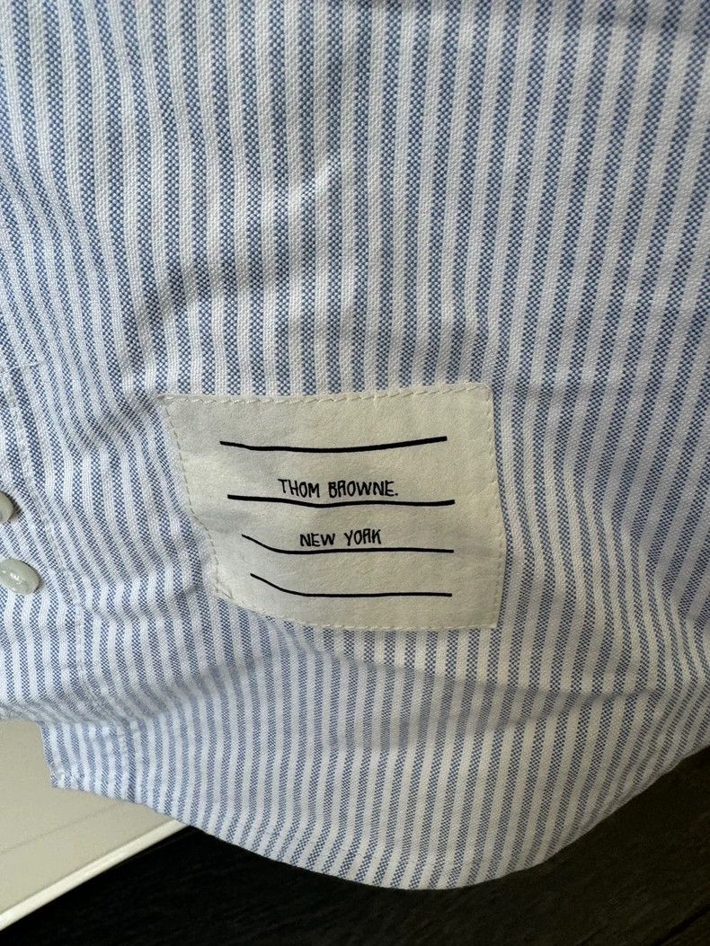 Thom Browne Thom Browne Blue Striped Long Sleeve Shirt - dmc Size US M / EU 48-50 / 2 - 5 Thumbnail
