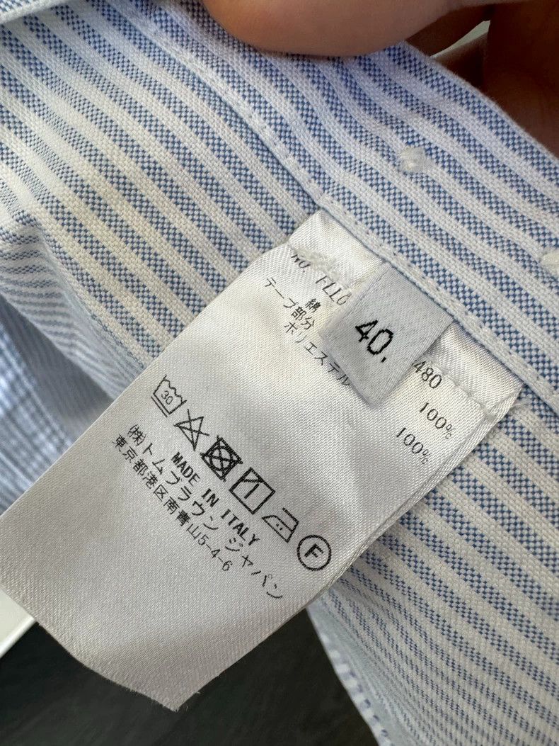 Thom Browne Thom Browne Blue Striped Long Sleeve Shirt - dmc Size US M / EU 48-50 / 2 - 6 Thumbnail