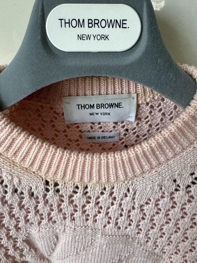 Thom Browne Thom Browne Pink Short Sleeve Knit Top - dmc Size US S / EU 44-46 / 1 - 3 Thumbnail