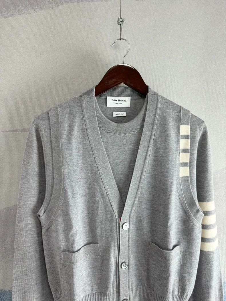 Thom Browne Thom Browne Gray Cardigan Sweater - dmc Size US S / EU 44-46 / 1 - 2 Thumbnail
