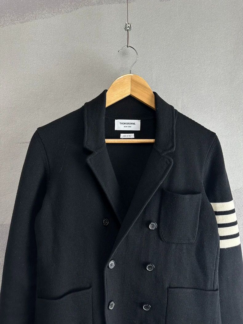 Thom Browne Thom Browne Black Wool Double-Breasted Blazer - dmc Size US M / EU 48-50 / 2 - 2 Thumbnail