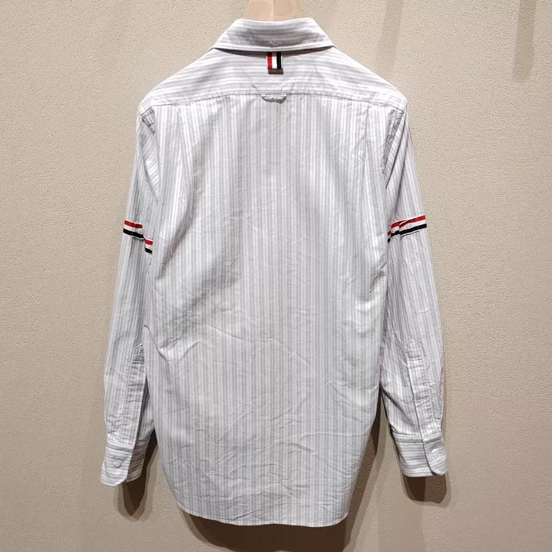 Thom Browne Thom Browne Striped Oxford Button-Up Shirt - dmc Size US M / EU 48-50 / 2 - 3 Thumbnail