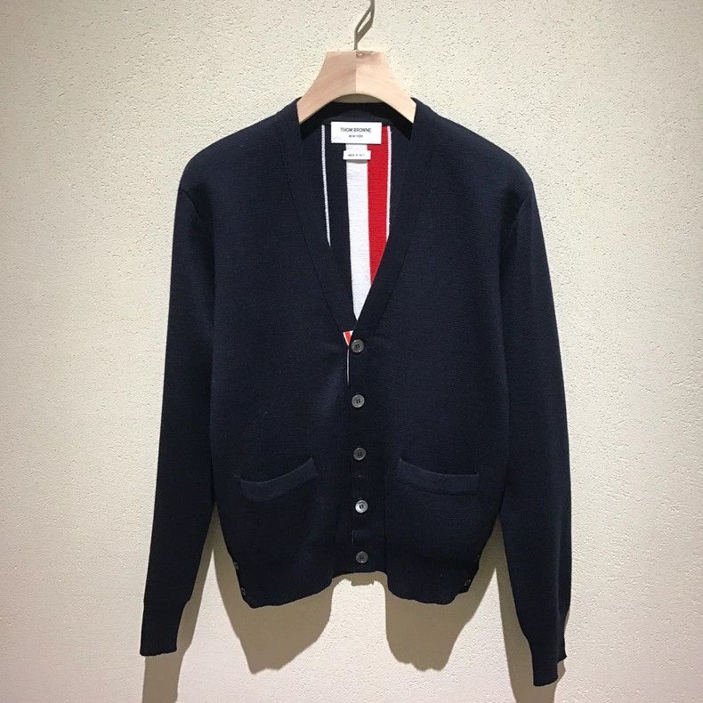 Thom Browne Thom Browne Wool Knit Cardigan with Stripes - dmc Size US M / EU 48-50 / 2 - 2 Thumbnail