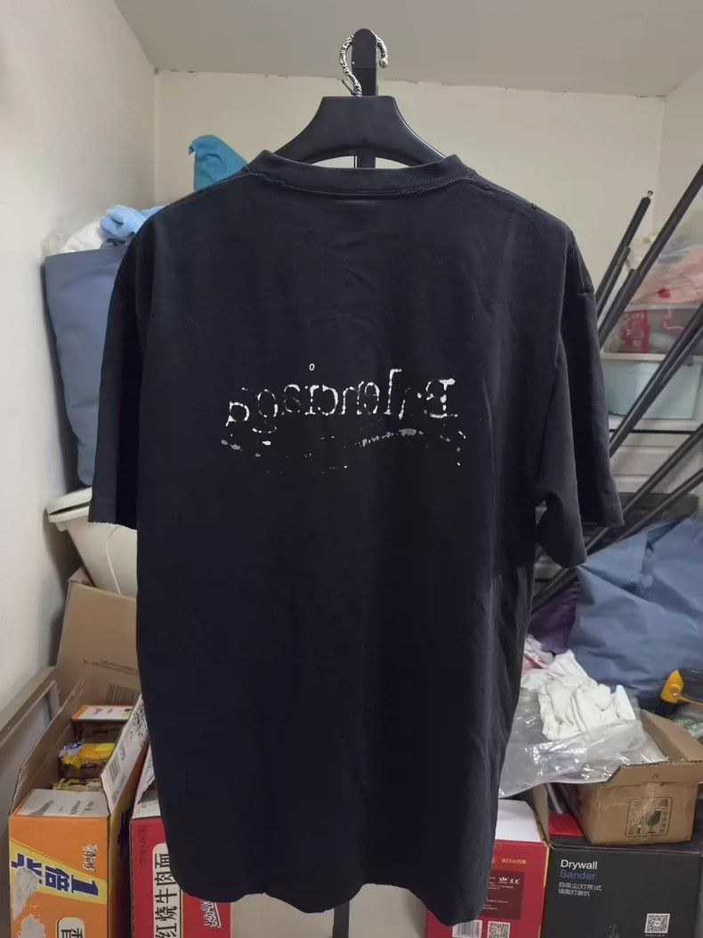 Balenciaga Balenciaga Black Distressed Coke Short Sleeve - dmc Size US M / EU 48-50 / 2 - 2 Thumbnail