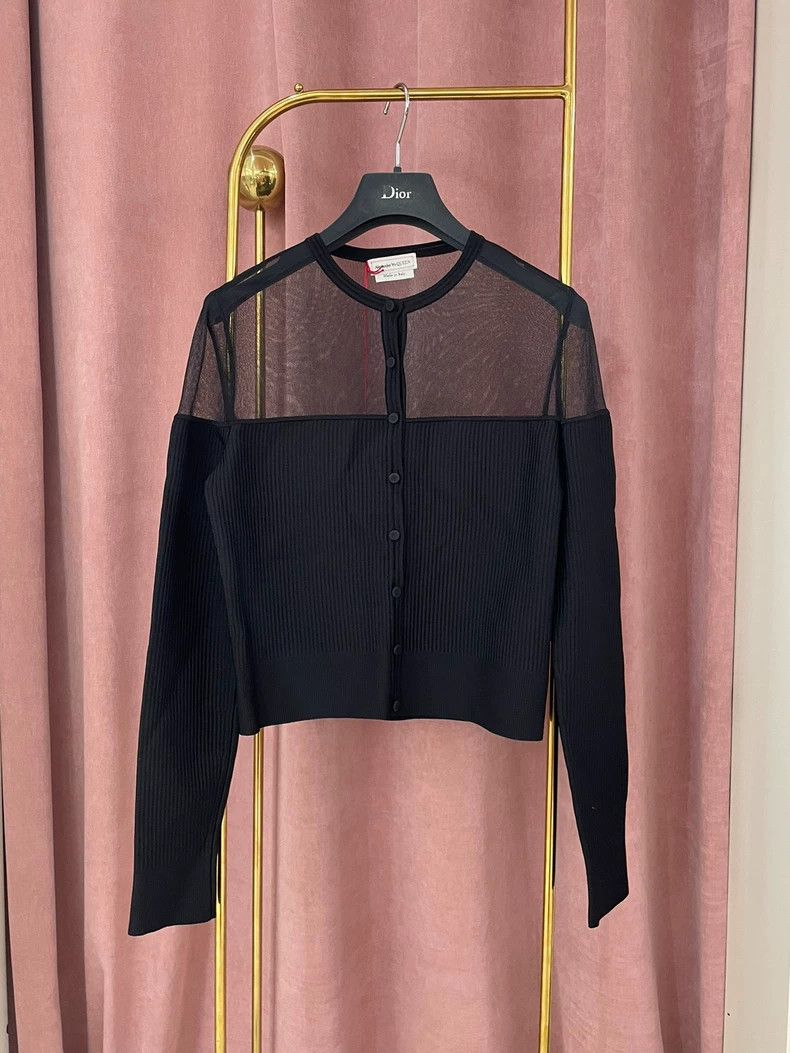 Alexander McQueen Alexander McQueen Black Mesh Panel Cardigan - dmc Size US S / EU 44-46 / 1 - 2 Thumbnail