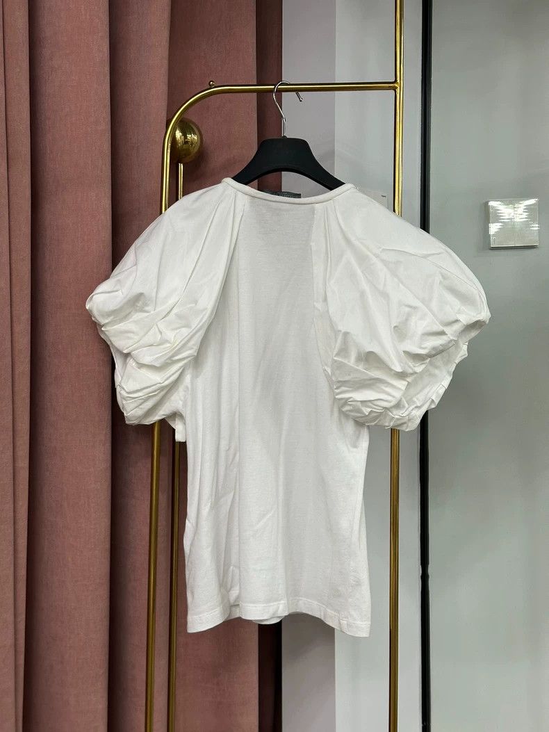 Alexander McQueen Alexander McQueen White Ruffle Short Sleeve Top - dmc Size US M / EU 48-50 / 2 - 3 Thumbnail