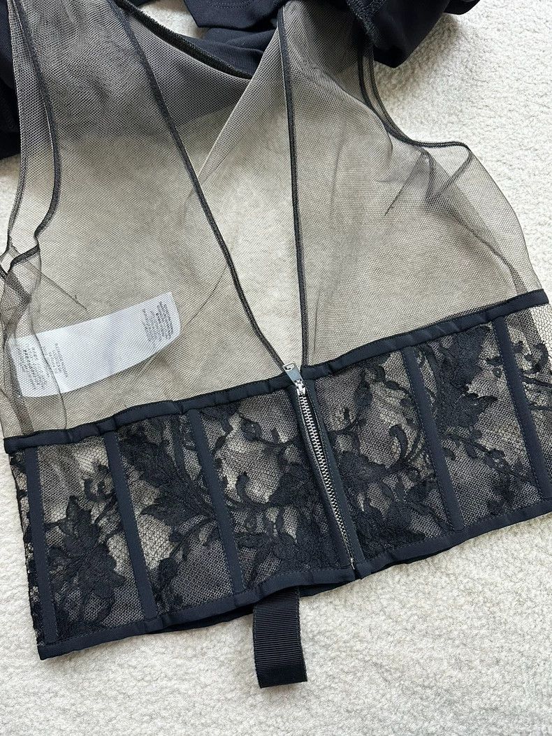 Alexander McQueen Alexander McQueen Black Mesh Lace Top - dmc Size US L / EU 52-54 / 3 - 6 Thumbnail