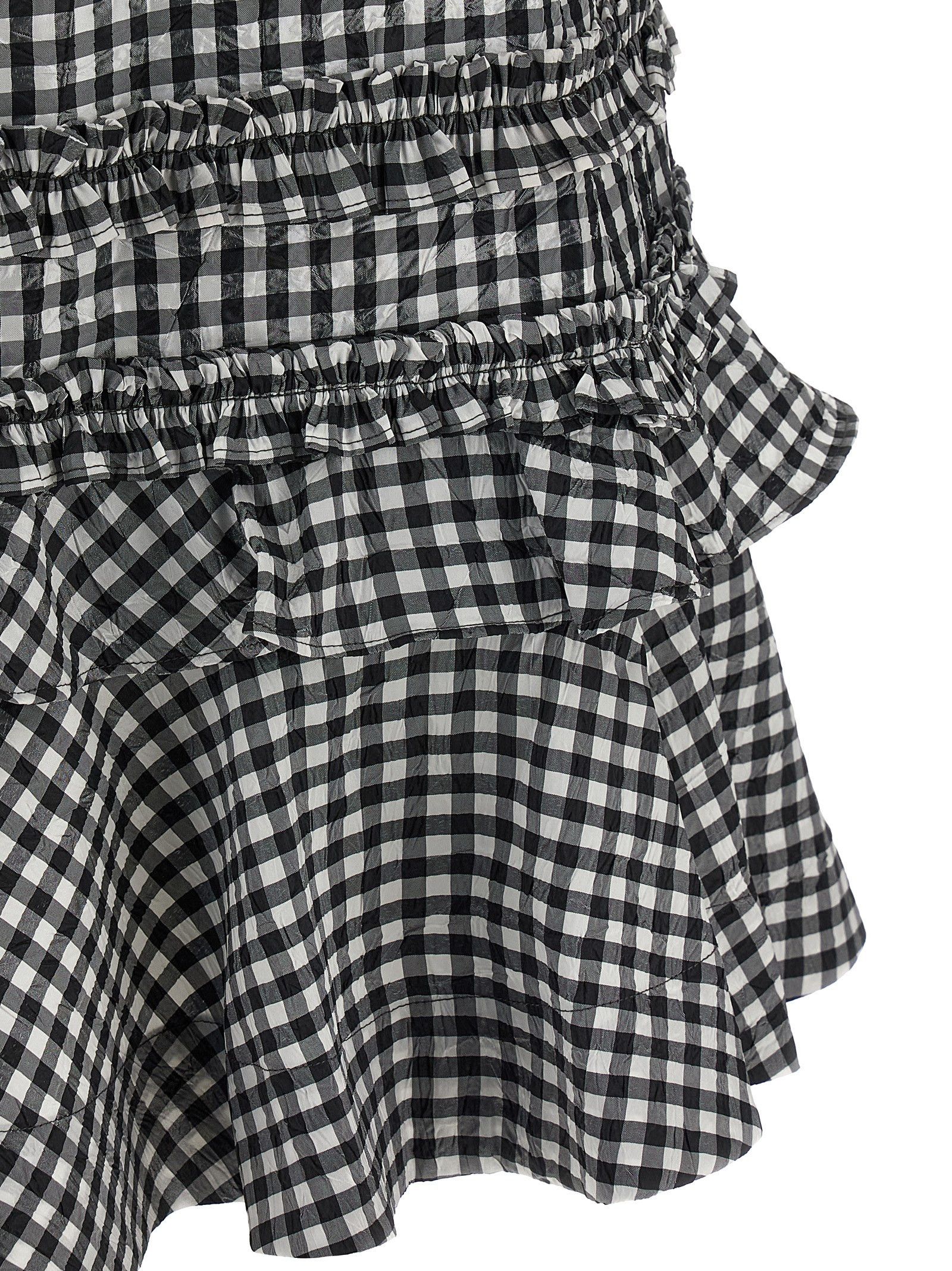 Ganni 'Crinkled Check Mini' Dress Size XXS / US 00 / IT 34 - 4 Thumbnail