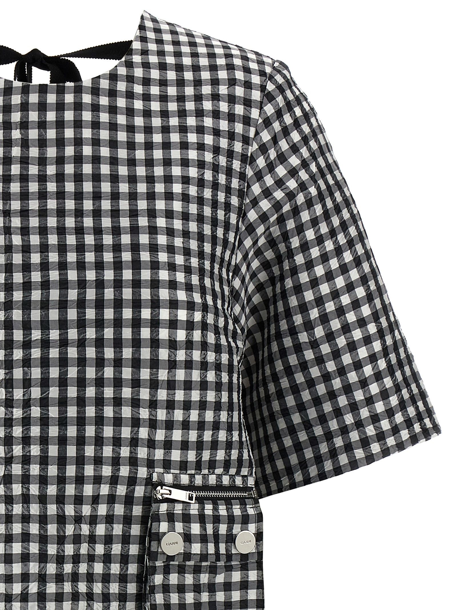 Ganni 'Crinkled Check Mini' Dress Size XXS / US 00 / IT 34 - 3 Thumbnail