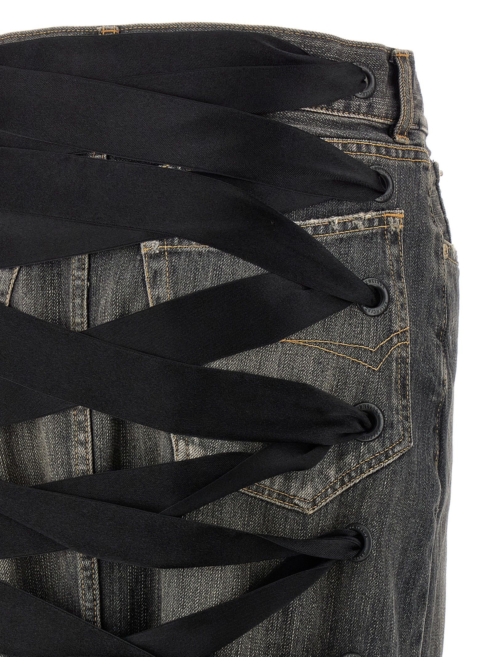 Balenciaga 'Lace Up' Denim Skirt Size 27" / US 4 / IT 40 - 4 Thumbnail