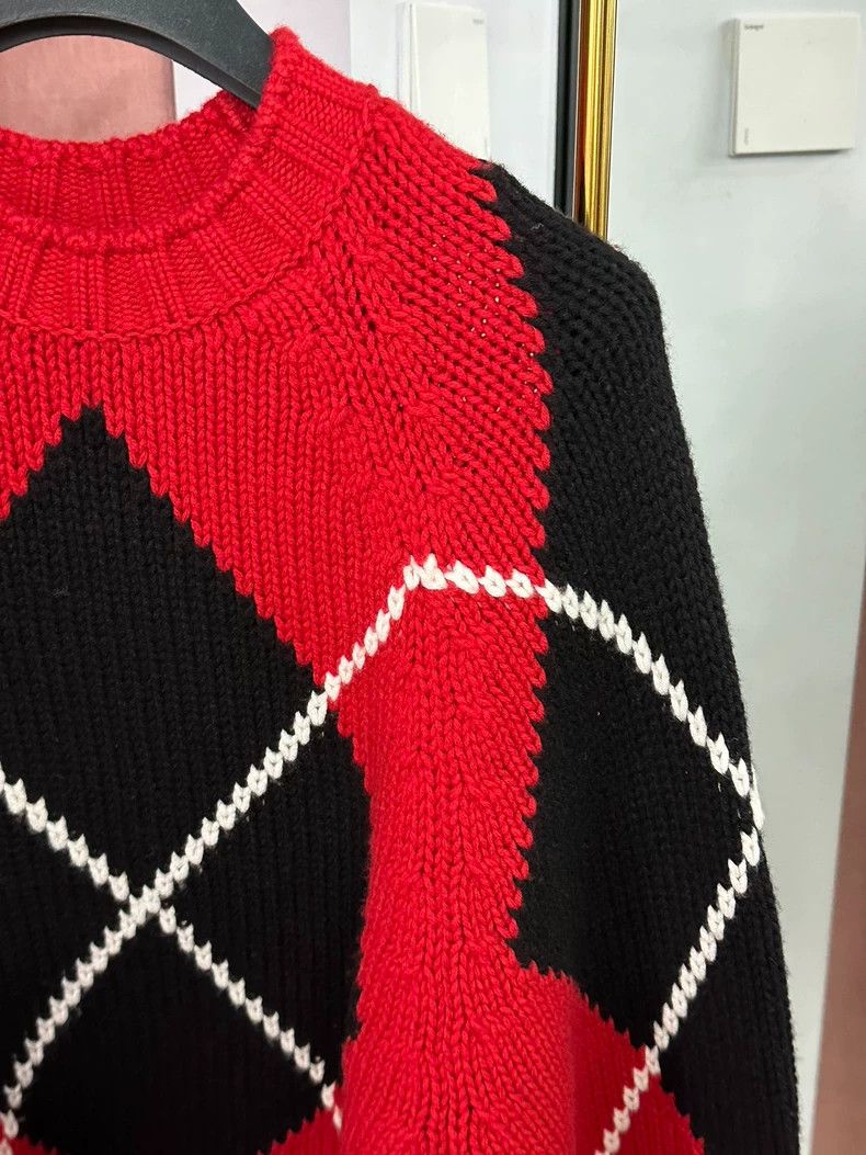 Alexander McQueen Alexander McQUEEN Red Argyle Wool Sweater - dmc Size US S / EU 44-46 / 1 - 2 Thumbnail