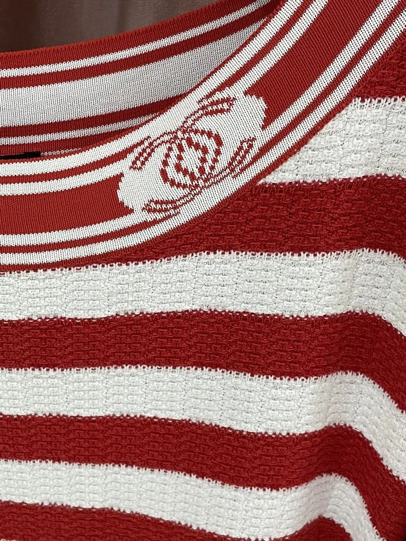 Chanel Chanel Red Striped Knit Top - dmc Size US M / EU 48-50 / 2 - 3 Thumbnail