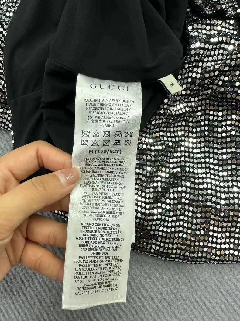 Gucci Gucci Silver Sequin Long Sleeve Bodysuit - dmc Size US M / EU 48-50 / 2 - 6 Thumbnail