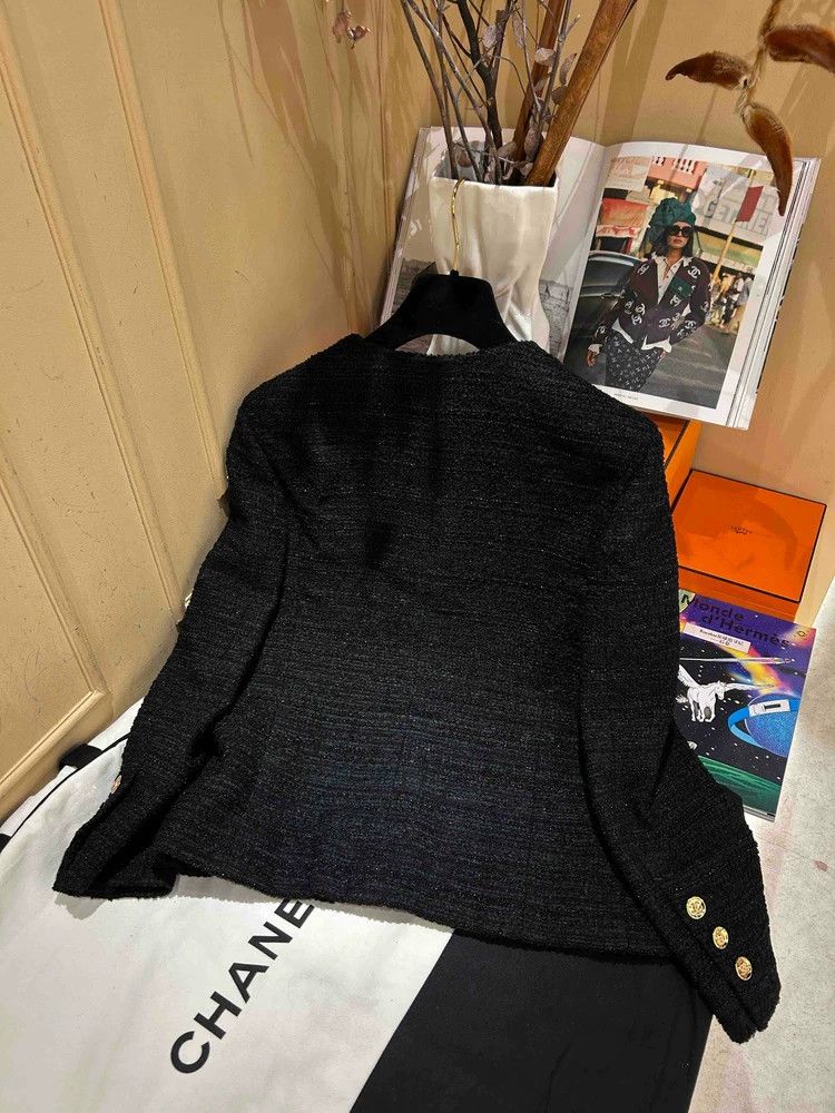 Chanel Chanel Dakar Black Sparkle Two-Pocket Jacket - dmc Size US L / EU 52-54 / 3 - 2 Thumbnail