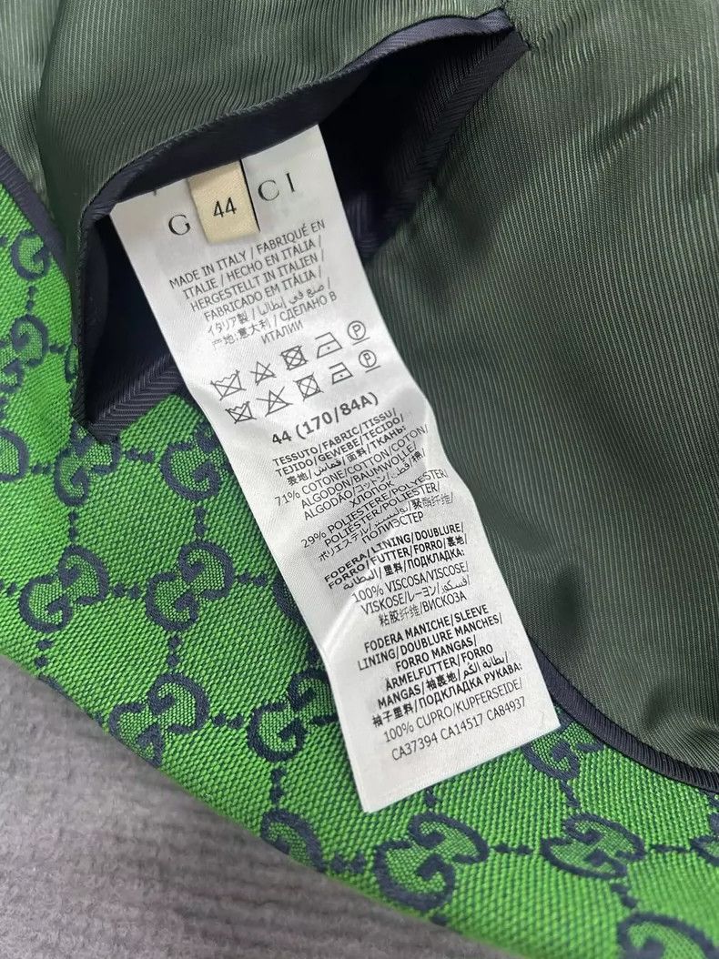 Gucci Gucci Green Logo Pattern Blazer Jacket - dmc Size US XL / EU 56 / 4 - 5 Thumbnail