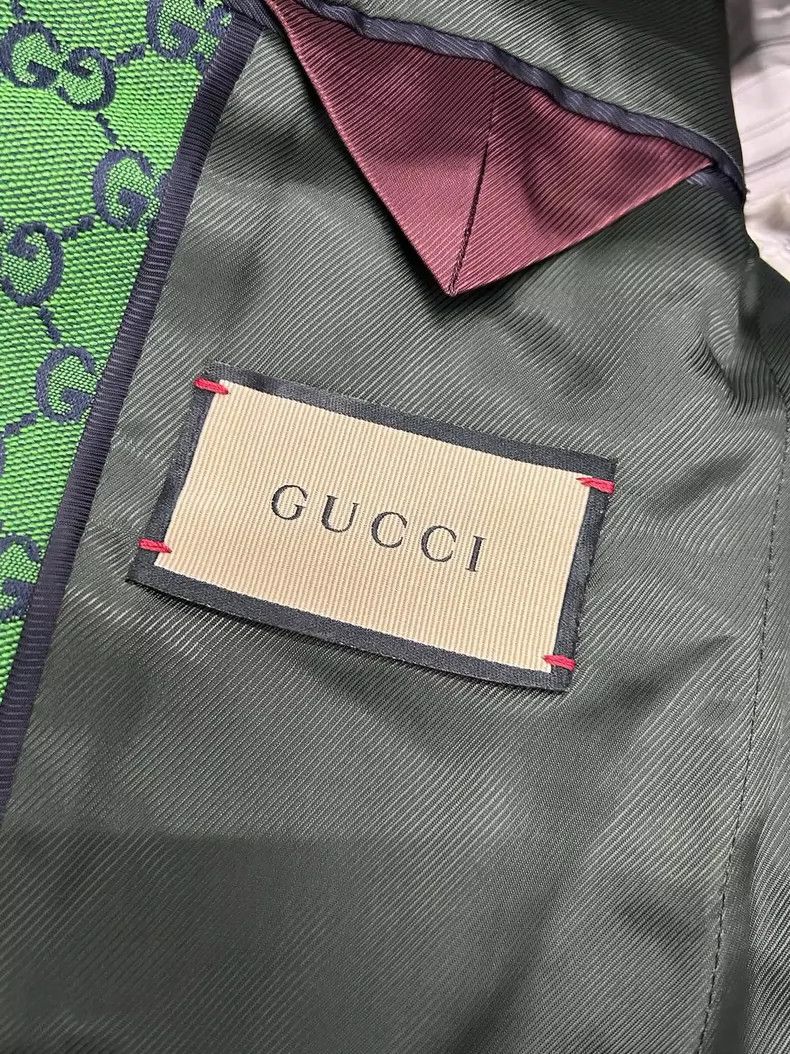 Gucci Gucci Green Logo Pattern Blazer Jacket - dmc Size US XL / EU 56 / 4 - 4 Thumbnail
